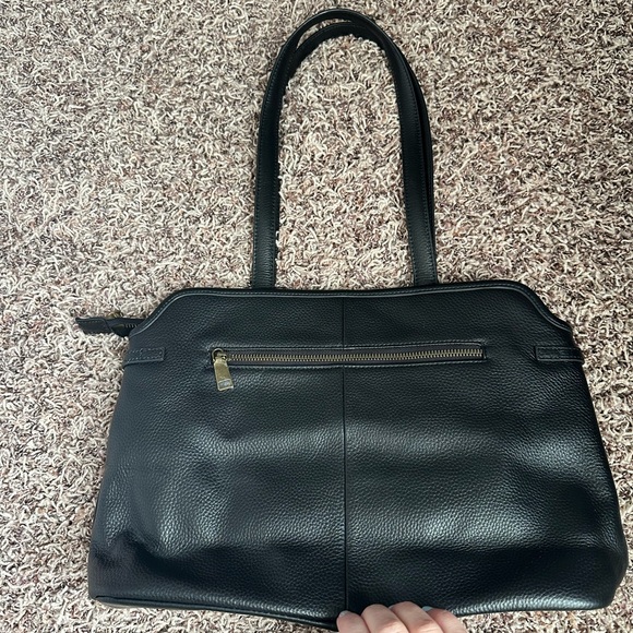 Black Leather Tote Bag - Picture 2 of 4